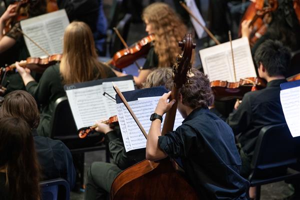 Students performing at the 2023-2024 All County Orchestra Concert
